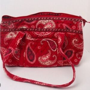 Red Paisley Quilted Women's Bag